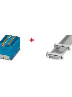Verteilerblock-PTFIX 10/12X4 BU ,Blau + Tragschienenadpt.sof