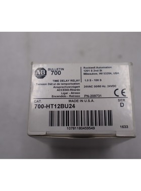 全新 ALLEN BRADLEY 700-HT12BU24 延时继电器系列 D 库存 K-3393