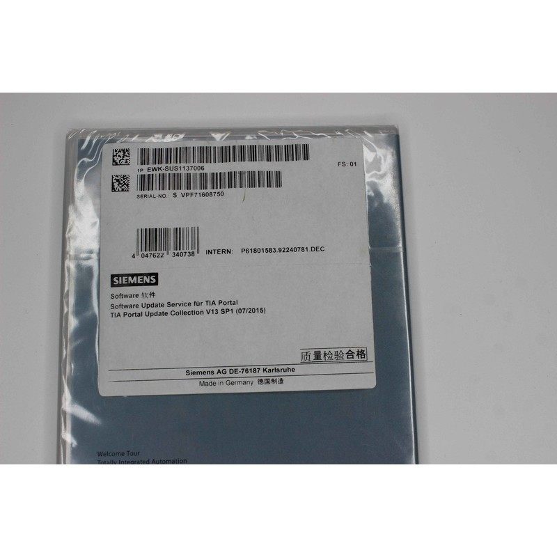 SIEMENS EWK-SUS1137006 SOFTWARE TIA PORTAL UPDATE COLLECTION