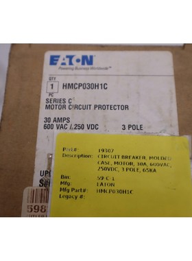 Cutler Hammer HMCP030H1C 30 安 600 伏电机电路保护库存 1410CC