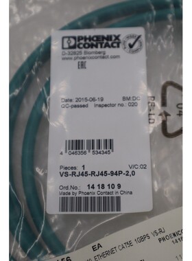 全新 Phoenix Contact Vs-Rj45-Rj45-94P-2,0 电缆库存 G969A
