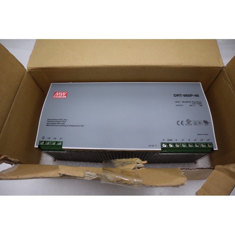 全新 Meanwell DRT-960P-48 3 相 400-500 VAC 2.4A 50/60 Hz 电