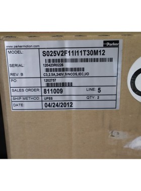 Parker Compax3S 伺服驱动器/控制器 S025V2F11I11T30M122 全新库