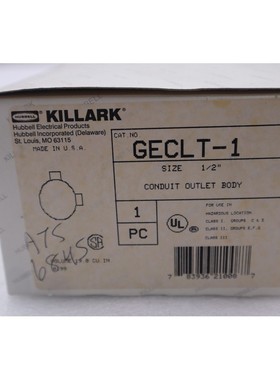 全新 开箱 Killark Geclt-1 管道插座 车身库存 2034-A
