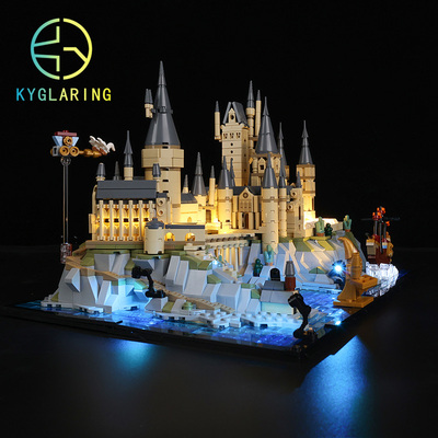 KY可匀乐高76419霍格沃茨城堡和庭院防尘盒罩展示盒LED灯光灯饰