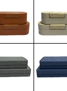 意式轻奢简约编织纹皮革首饰盒样板房衣帽间卧室收纳盒装饰摆件