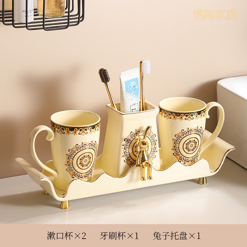 陶瓷洗漱用品套装浴室漱口杯子
