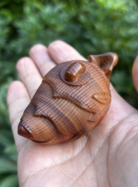 天然崖柏高油老料实木雕刻竹节把把壶茶壶文玩手把件随身盘玩摆件