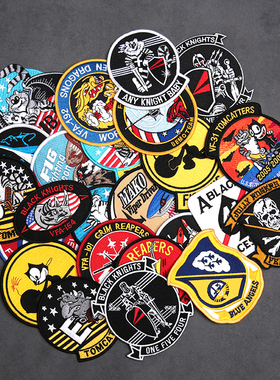 USNAVY军迷刺绣臂章飞行夹克徽章VFA飞行中队战术布标肩章背包贴