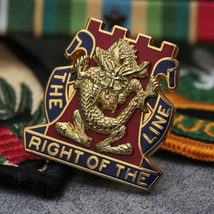 美国第十四步兵团单位识别章金龙贝雷帽帽徽领章胸章肩章西服胸针