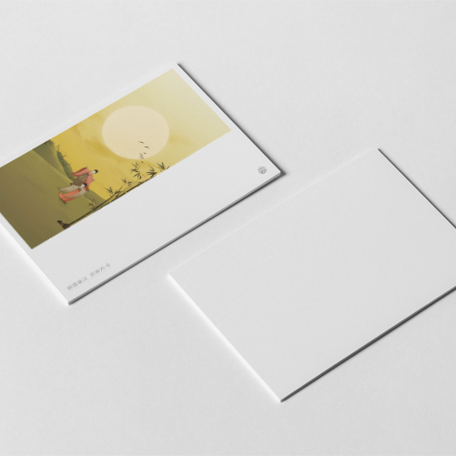 njsb195中秋节小卡片折卡贺卡超大请柬明信片邀请函花贺卡贺卡