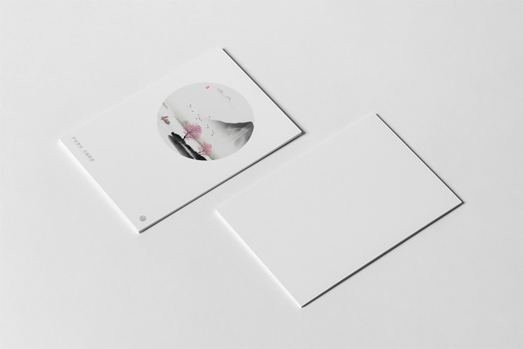 KP1038质感山水墨意境空白贺卡