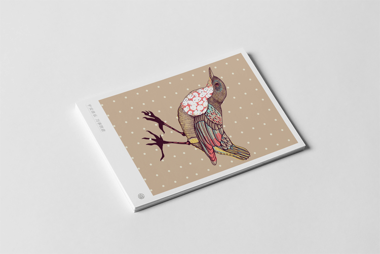 kp1025中式抽象图案绘画迷你小贺卡明信片留言售后邀请卡福到我家