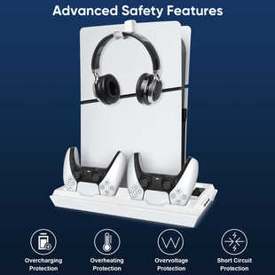 跨境热销2025新款 座充耳机遥控支架主机散热底座 PS5手柄立式