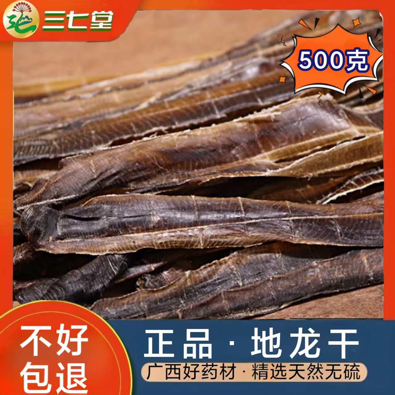 地龙中药材广西新货野生蚯蚓干地龙干整条正品全开广地龙500g包邮