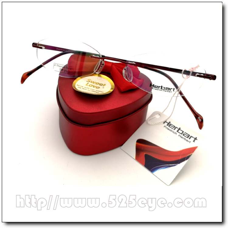525eye  菲尔巴特HerBart 女款近视 轻量β钛 小号无框眼镜框