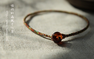 【晶凰原创】九乘金刚结极细加金佛线平安手绳 红绳 蜜蜡收尾