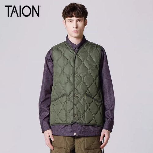 TAION 男女款 V领羽绒马甲001BML冬季保暖加厚羽绒背心