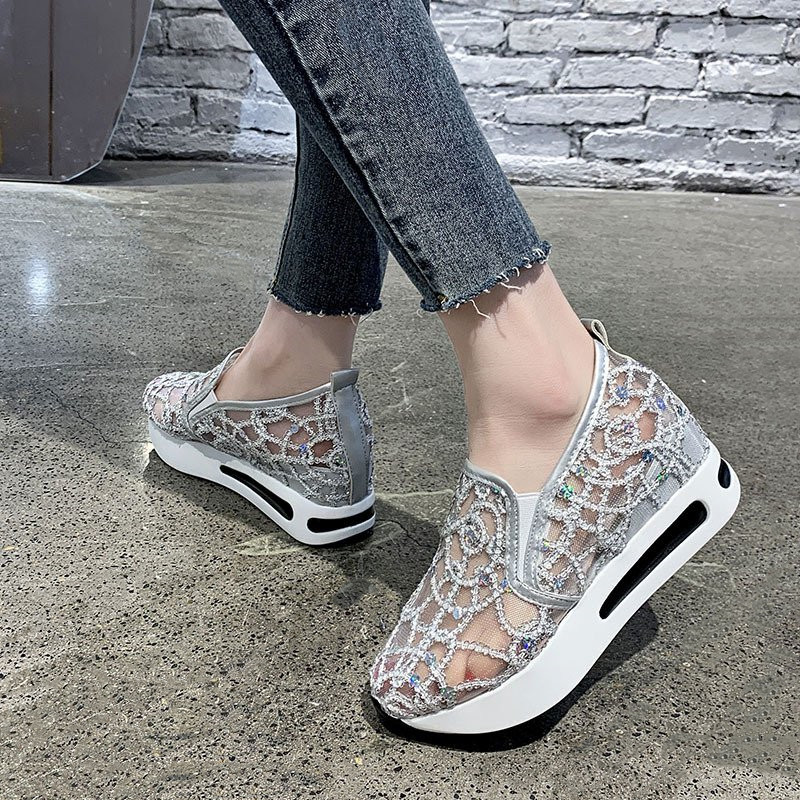 厚底松糕网鞋2024年夏季时尚休闲