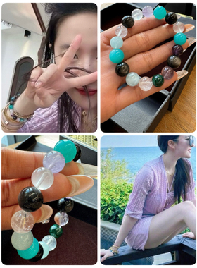 跟着刘亦菲带手串 天然水晶手链 迈向勇气和成功 有证书