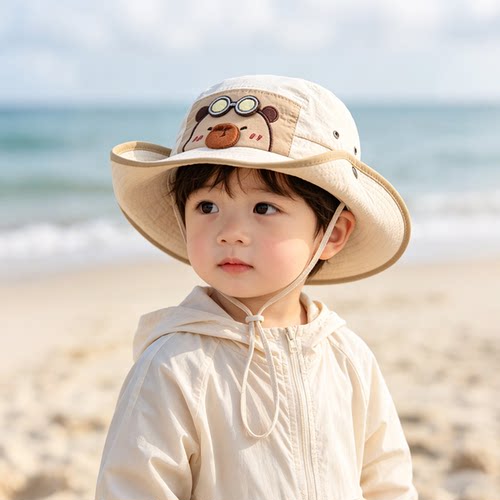 儿童夏季卡通大檐防晒遮阳帽