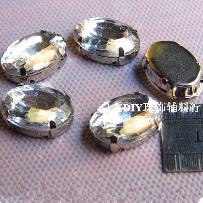 diy蛋形婚纱饰品白色手缝钻