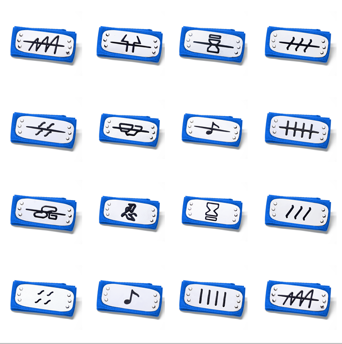 火影忍者动漫周边cos道具 晓组织蓝色护额 鸣人卡卡西鼬头带护额