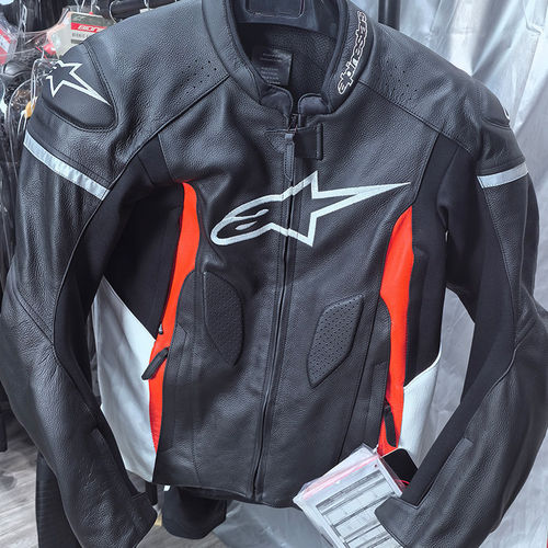 意大利Alpinestars A星Faster摩托车皮衣男骑行服牛皮夹克赛车服