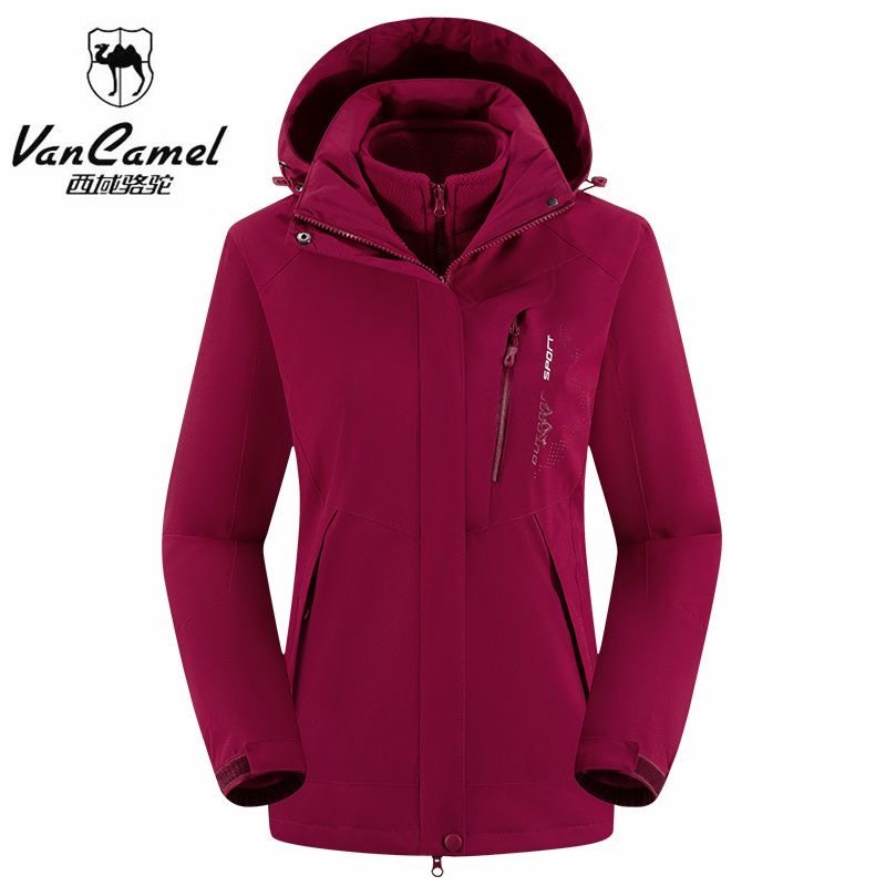 西域骆驼冲锋衣男秋冬户外防水女