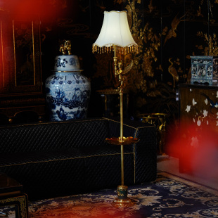 【本尼家】T64法式黄铜落地灯奢华复古创意客厅书房装饰落地摆件