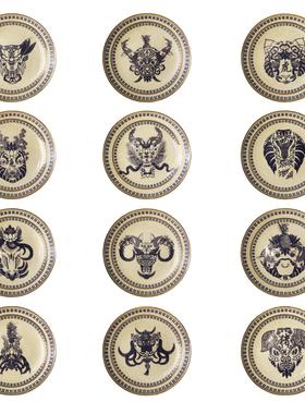 【本尼家】十二生肖圆盘挂盘赏盘装饰摆件 26*26*3cm