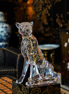 【本尼家】TY102轻奢高级感潮玩金箔装饰铂晶狗狗创意玄关摆件