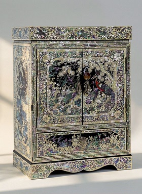 【本尼家】非遗好物螺钿漆器中式复古实木首饰柜项链耳环收纳柜