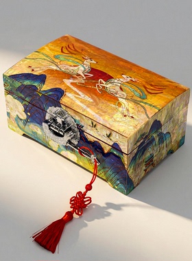 【本尼家】JH22非遗好物螺钿漆器绒布底九色鹿首饰盒情人节礼物