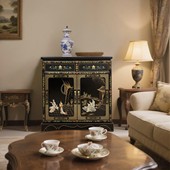 本尼家 TS66新中式 滑石镶嵌仕女图玄关储物柜106 111cm