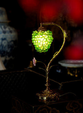 【本尼家】T117法式轻奢复古绿葡萄台灯装饰客厅桌面卧室床头摆件