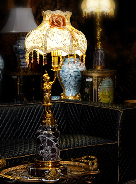 【本尼家】TD65法式复古大理石配铜小男孩创意装饰品台灯玄关摆件