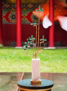 【本尼家】HY22现代轻奢装饰黄铜树家居客厅电视柜饰品玄关摆件