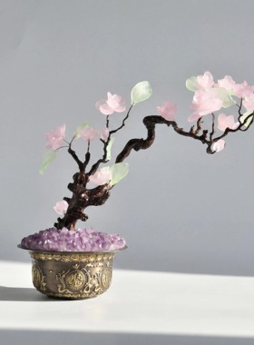 【本尼家】HY323现代轻奢家居装饰玉兰花盆景客厅桌面玄关摆件