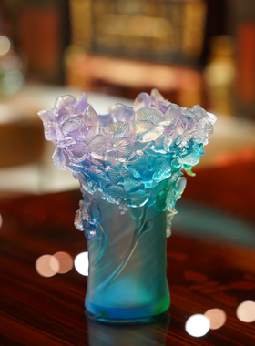 【本尼家】LL69非遗好物琉璃蝴蝶兰花瓶摆设家居桌面装饰开业摆件