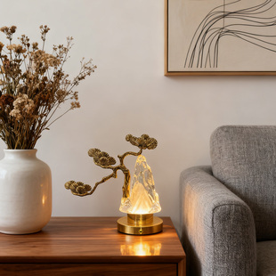 【本尼家】T07新中式禅意迎客松装饰台灯客厅主卧装饰灯