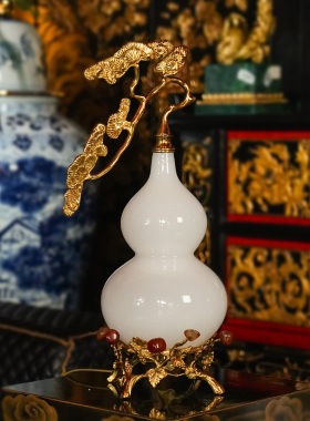 【本尼家】T109现代轻奢装饰迎客松葫芦台灯护眼灯床头客厅氛围灯