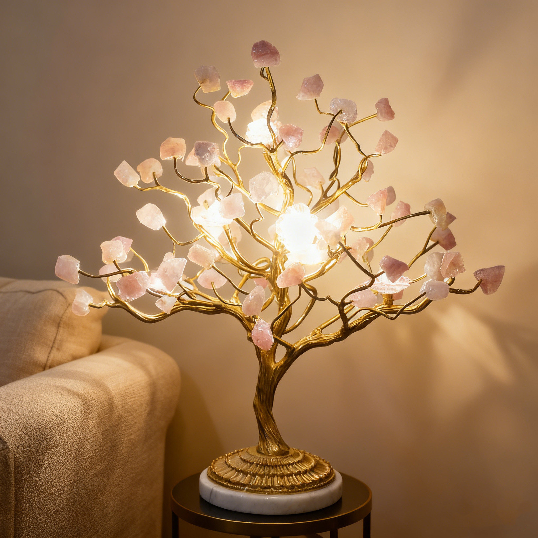 【本尼家】T205现代艺术粉水晶台灯客厅书房装饰桌面灯,家居饰品,装饰摆件,淘宝优惠券,粉丝福利购,淘宝优惠卷