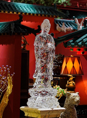 【本尼家】铂晶大佛像吉祥中式高档中式装饰 高级雕刻禅意摆件