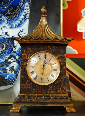 【本尼家】YS131法式中国风手绘山水图案装饰座钟