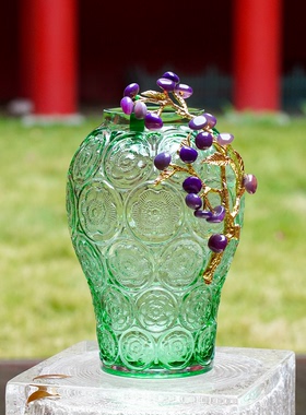 【本尼家】HY62现代轻奢创意水晶玻璃花瓶客厅电视柜饰品玄关摆件