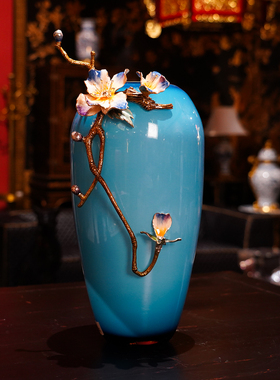 【本尼家】JN14现代创意珐琅彩缤纷花瓶客厅插花瓶家居饰品摆件