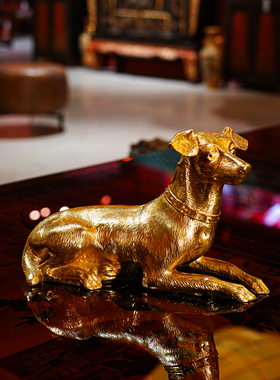 【本尼家】GY144铜狗雕塑家居装饰办公室电视柜桌面玄关摆件
