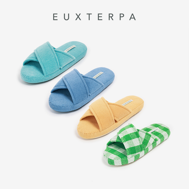 EUXTERPA欧特帕新款家居室内拖鞋春情侣男女防滑交叉带地板拖棉拖