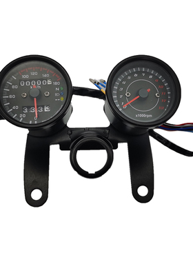 摩托车复古双仪表 改装里程表 LED转数表 GN125太子哈雷带挡仪表